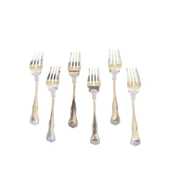 Gorham St. Regis‎ Electro Silver Plate 6" Dessert Forks Lot of 6 Monogram M. - Picture 4 of 7